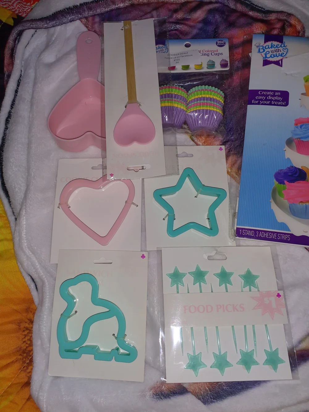 Pink and Aqua Party Baking Set - 3-Tier Treat Stand & Accessories